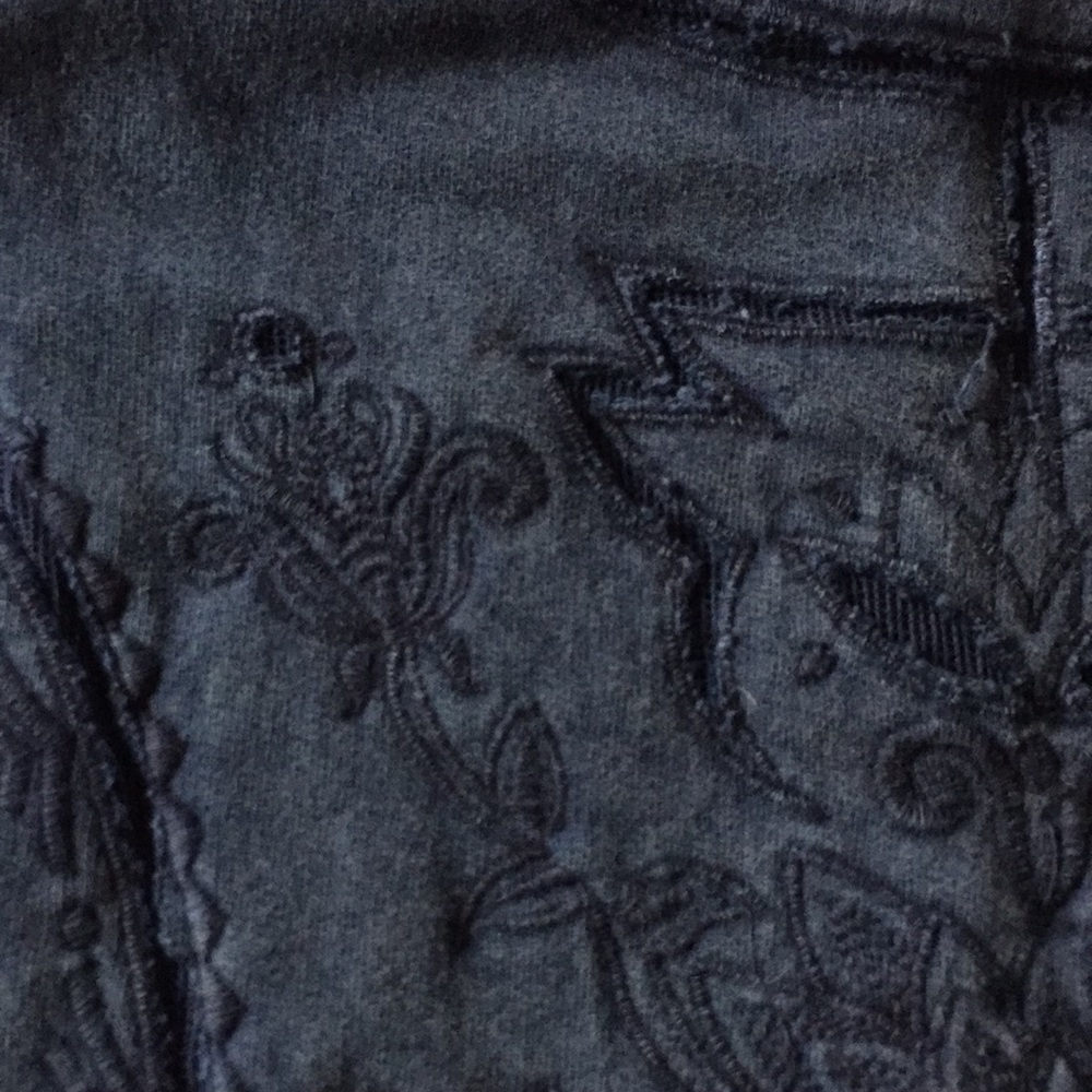 Anthropologie Navy Embroidered Short Sleeve Top - Picture 6 of 11